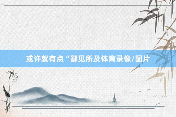 或许就有点“鄙见所及体育录像/图片