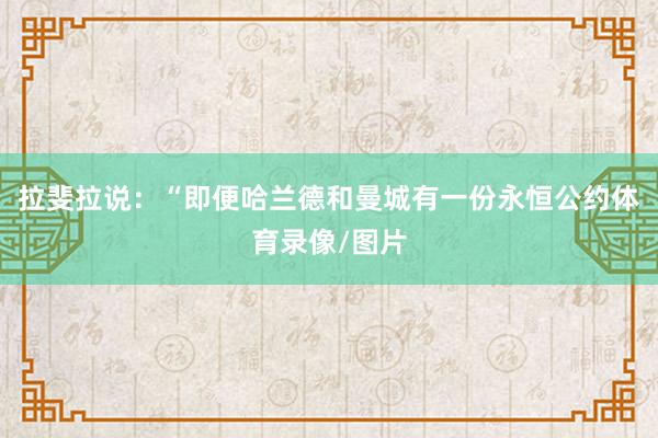 拉斐拉说：“即便哈兰德和曼城有一份永恒公约体育录像/图片
