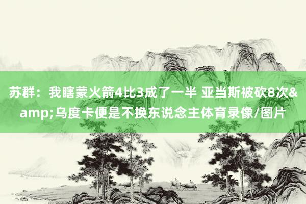 苏群：我瞎蒙火箭4比3成了一半 亚当斯被砍8次&乌度卡便是不换东说念主体育录像/图片