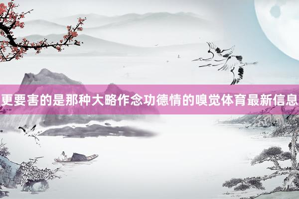 更要害的是那种大略作念功德情的嗅觉体育最新信息