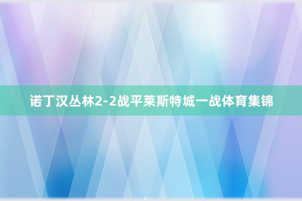 诺丁汉丛林2-2战平莱斯特城一战体育集锦