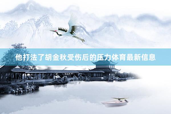 他打法了胡金秋受伤后的压力体育最新信息