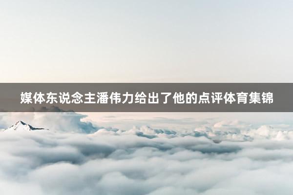 媒体东说念主潘伟力给出了他的点评体育集锦