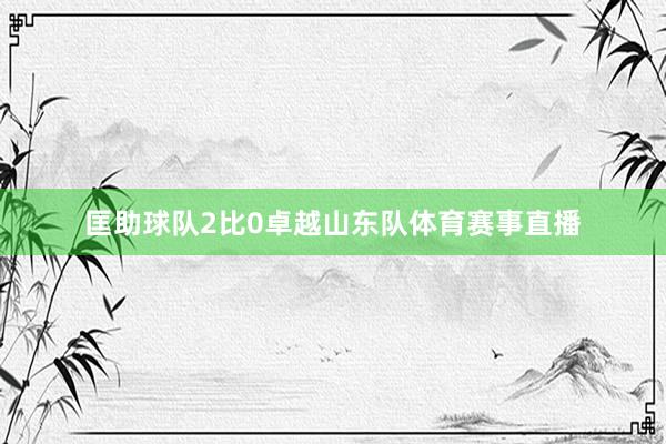 匡助球队2比0卓越山东队体育赛事直播