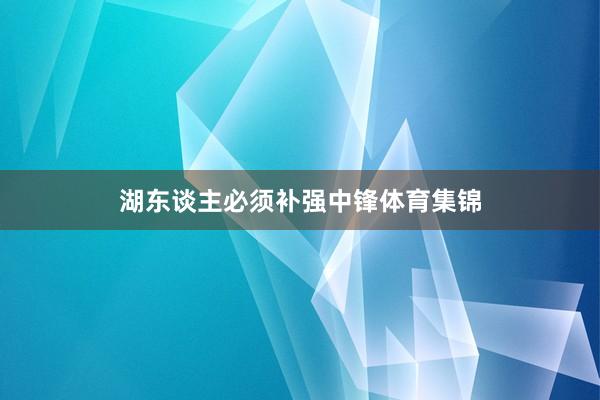 湖东谈主必须补强中锋体育集锦