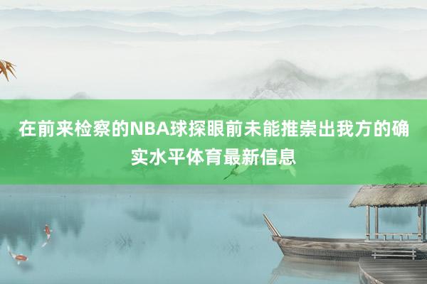 在前来检察的NBA球探眼前未能推崇出我方的确实水平体育最新信息
