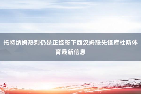 托特纳姆热刺仍是正经签下西汉姆联先锋库杜斯体育最新信息