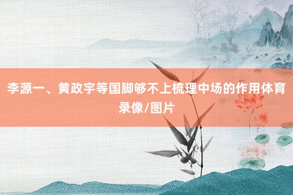 李源一、黄政宇等国脚够不上梳理中场的作用体育录像/图片