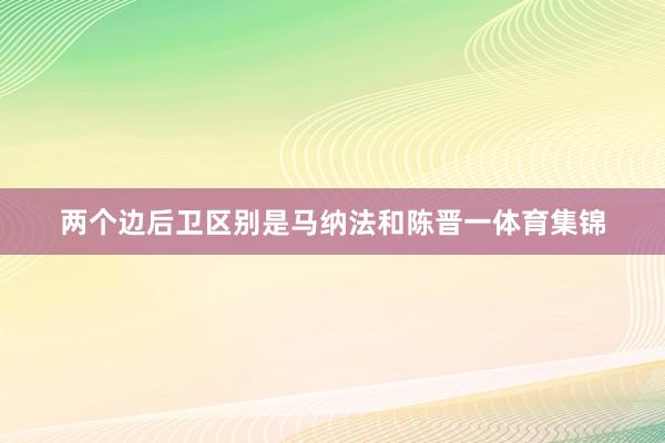 两个边后卫区别是马纳法和陈晋一体育集锦