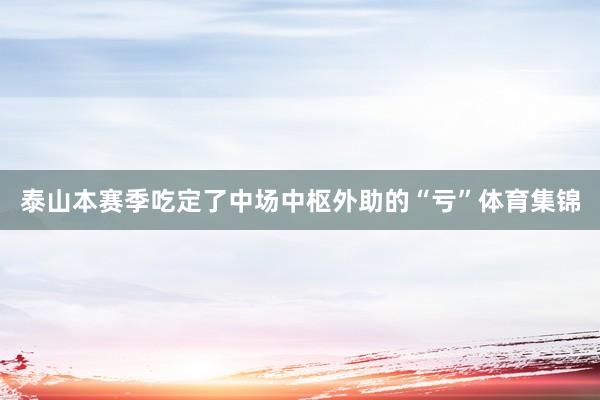 泰山本赛季吃定了中场中枢外助的“亏”体育集锦
