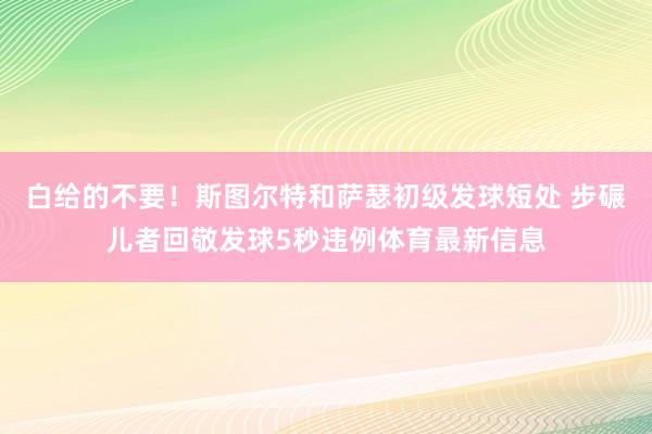 白给的不要！斯图尔特和萨瑟初级发球短处 步碾儿者回敬发球5秒违例体育最新信息