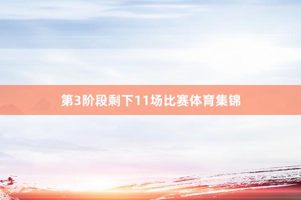 第3阶段剩下11场比赛体育集锦