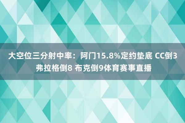 大空位三分射中率：阿门15.8%定约垫底 CC倒3 弗拉格倒8 布克倒9体育赛事直播