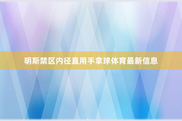 明斯禁区内径直用手拿球体育最新信息