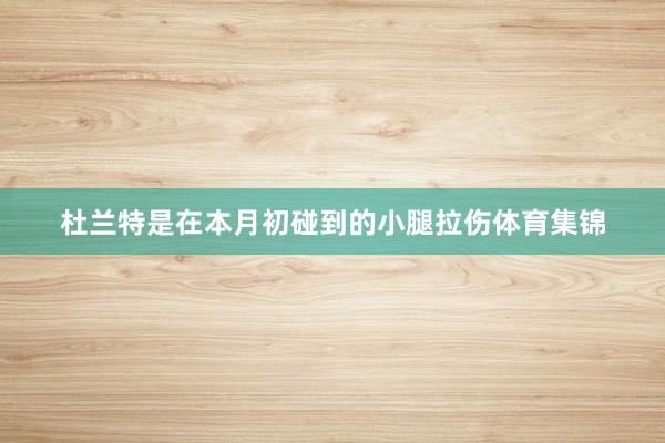 杜兰特是在本月初碰到的小腿拉伤体育集锦
