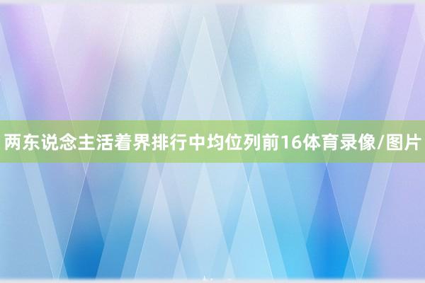 两东说念主活着界排行中均位列前16体育录像/图片