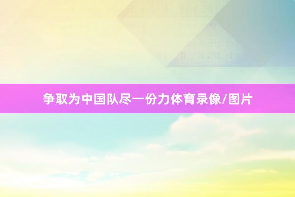 争取为中国队尽一份力体育录像/图片
