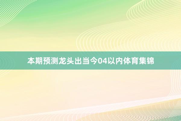 本期预测龙头出当今04以内体育集锦