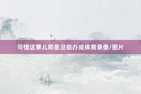 可惜这事儿即是没能办成体育录像/图片