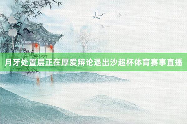 月牙处置层正在厚爱辩论退出沙超杯体育赛事直播