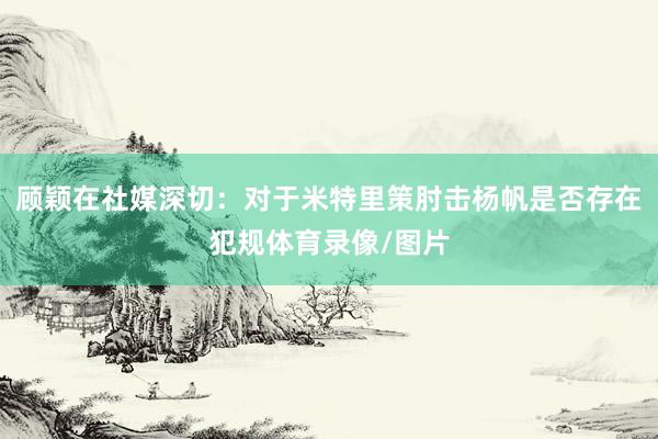 顾颖在社媒深切：对于米特里策肘击杨帆是否存在犯规体育录像/图片