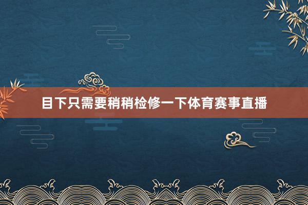 目下只需要稍稍检修一下体育赛事直播