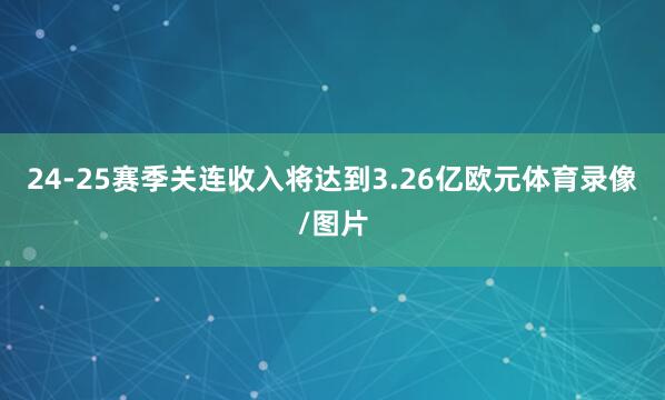 24-25赛季关连收入将达到3.26亿欧元体育录像/图片