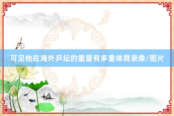 可见他在海外乒坛的重量有多重体育录像/图片