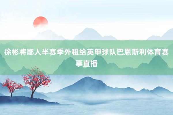 徐彬将鄙人半赛季外租给英甲球队巴恩斯利体育赛事直播