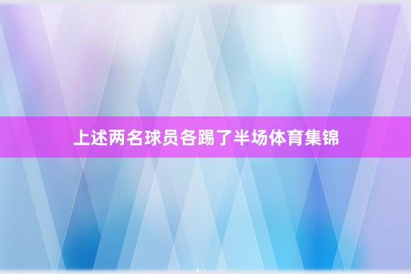 上述两名球员各踢了半场体育集锦