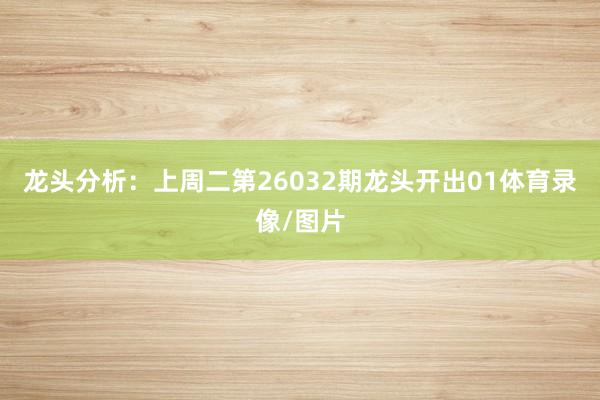 龙头分析：上周二第26032期龙头开出01体育录像/图片