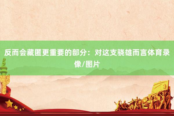 反而会藏匿更重要的部分：对这支骁雄而言体育录像/图片