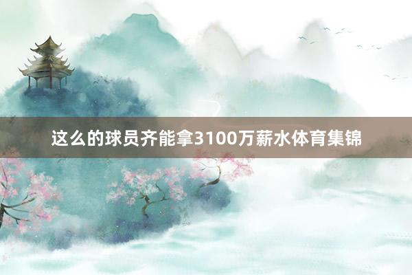 这么的球员齐能拿3100万薪水体育集锦