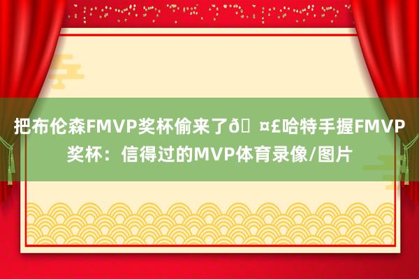 把布伦森FMVP奖杯偷来了🤣哈特手握FMVP奖杯：信得过的MVP体育录像/图片