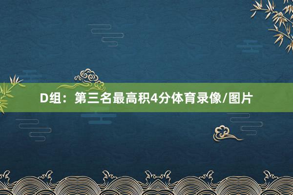 D组:第三名最高积4分体育录像/图片