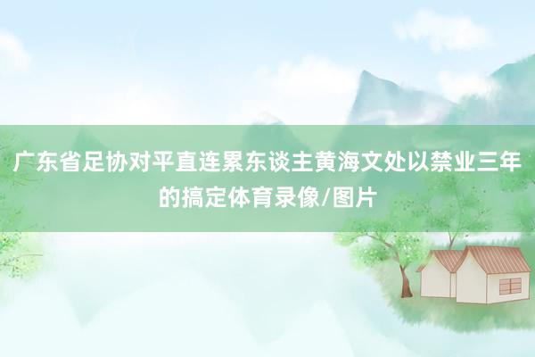 广东省足协对平直连累东谈主黄海文处以禁业三年的搞定体育录像/图片